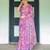 Purple printed art silk designer pallu saree