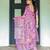 Purple printed art silk designer pallu saree