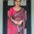 Black printed art silk designer pallu saree
