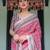 Black printed art silk designer pallu saree