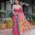 Pink printed art silk designer pallu saree