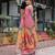 Pink printed art silk designer pallu saree