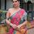 Pink printed art silk designer pallu saree