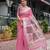 Baby pink printed art silk designer pallu saree