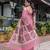 Baby pink printed art silk designer pallu saree