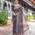 Grey printed art silk designer pallu saree