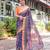Purple printed art silk designer pallu saree