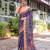 Purple printed art silk designer pallu saree