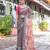 Grey printed art silk designer pallu saree