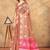 Brown printed art silk designer pallu saree
