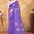 Purple printed art silk designer pallu saree