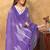 Purple printed art silk designer pallu saree