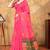 Hot pink printed art silk designer pallu saree