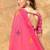 Hot pink printed art silk designer pallu saree