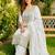 White color designer pure gmy silk sequins embroidered work readymade suit