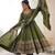 Mehendi green color designer roman silk sequins embroidered work readymade suit