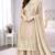 Beige color designer pure gmy silk sequins embroidered work readymade suit