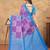 Purple printed art silk designer pallu saree