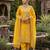 Yellow color designer pure gmy silk sequins embroidered work readymade suit