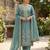 Blue color designer pure gmy silk sequins embroidered work readymade suit