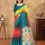Multicolor printed art silk designer pallu saree