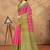 Pink printed art silk designer pallu saree