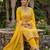 Yellow color designer pure gmy silk sequins embroidered work readymade suit
