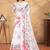 White printed art silk designer pallu saree