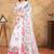 White printed art silk designer pallu saree
