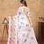 White printed art silk designer pallu saree