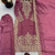 Pink color designer pure gmy silk sequins embroidered work readymade suit