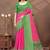 Pink printed art silk designer pallu saree
