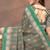 Grey printed art silk designer pallu saree