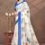 White printed art silk designer pallu saree