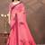 Pink printed art silk designer pallu saree