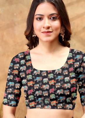 Multicolor printed art silk designer pallu saree 5