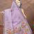 Lavender printed art silk designer pallu saree