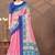 Baby pink printed art silk designer pallu saree