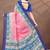 Baby pink printed art silk designer pallu saree