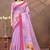 Lavender printed art silk designer pallu saree
