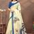 Blue printed art silk designer pallu saree