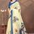 Blue printed art silk designer pallu saree