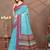 Sky blue printed art silk designer pallu saree