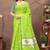 Light green printed art silk designer pallu saree