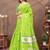 Light green printed art silk designer pallu saree