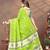 Light green printed art silk designer pallu saree
