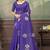 Purple printed art silk designer pallu saree