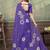 Purple printed art silk designer pallu saree