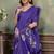 Purple printed art silk designer pallu saree