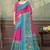 Hot pink printed art silk designer pallu saree